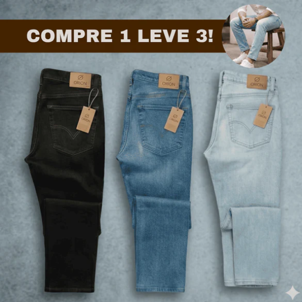(Compre 1 Leve 3) Calça Jeans Masculina Elastano Premium